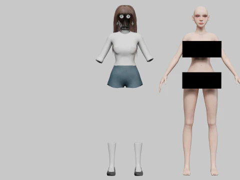 Cute Young Woman V34330 3D Model