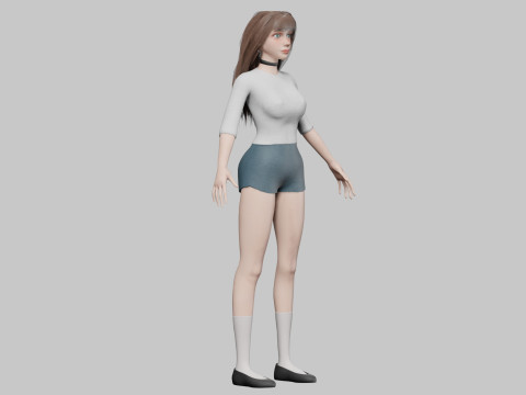 Cute Young Woman V34330 3D 모델