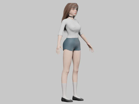 Cute Young Woman V34330 3D Model