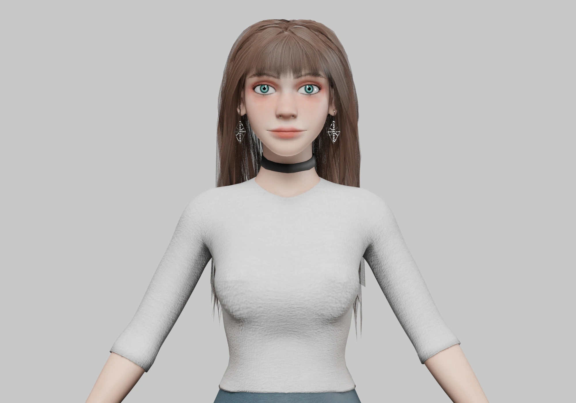 Cute Young Woman V34330 3D Model .c4d .max .obj .3ds .fbx .stl .blend 