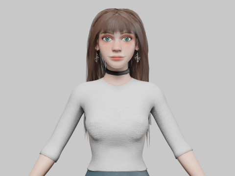Cute Young Woman V34330 3D 모델