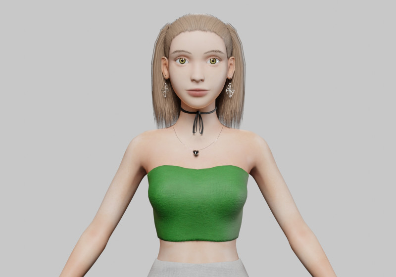 Pretty Basic Woman V24435 3D Model .c4d .max .obj .3ds .fbx .stl .blend 