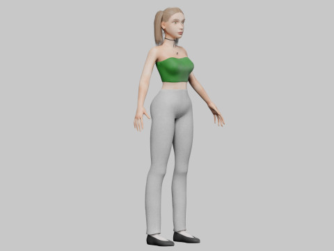 Pretty Basic Woman V24435 3D Model