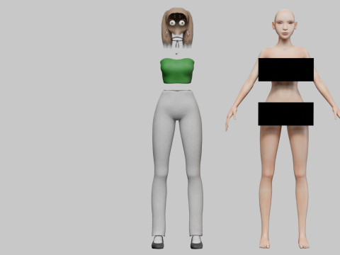 Pretty Basic Woman V24435 3D Model