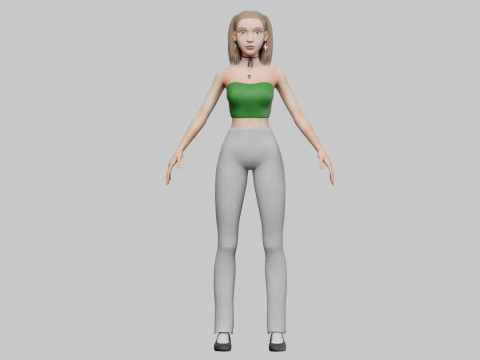 Pretty Basic Woman V24435 3D Model