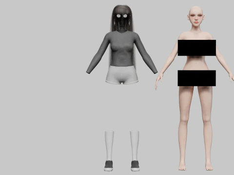 Pretty Beautiful woman V30996 3D Model