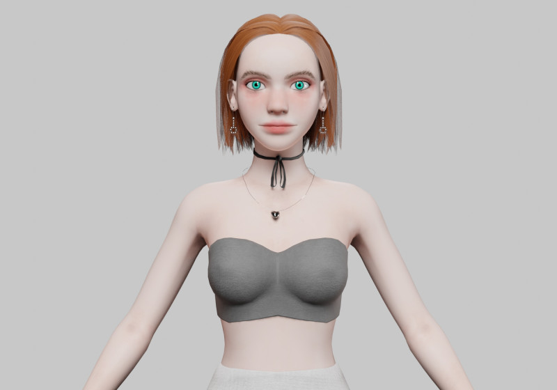 Pretty Cartoon woman V29259 Modelo 3D .c4d .max .obj .3ds .fbx .stl .blend 
