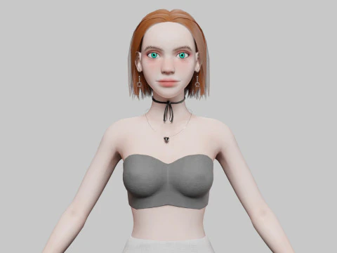 Pretty Cartoon woman V29259 3D Model