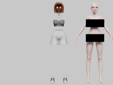 Pretty Cartoon woman V29259 Modelo 3D