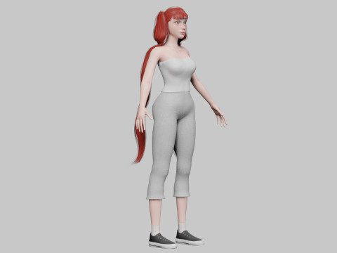 Pretty cool woman V25182 3D Model
