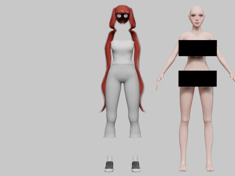 Pretty cool woman V25182 3D Model