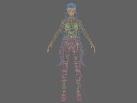 Pretty cool woman V25182 3D Model