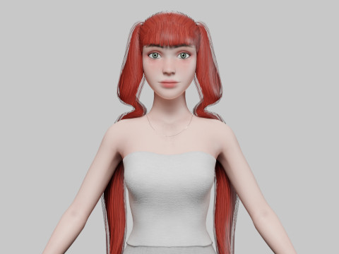 Pretty cool woman V25182 3D Model