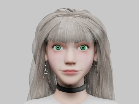 Pretty cute Woman V36661 Model 3D