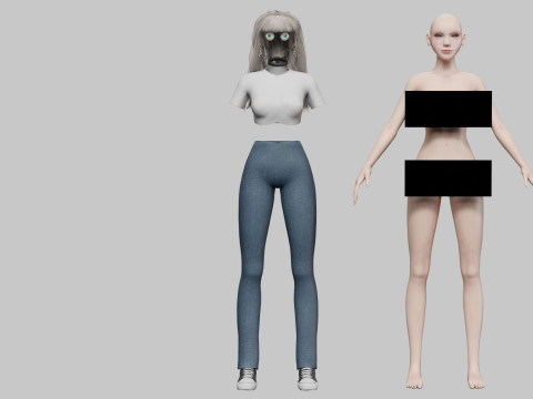 Pretty cute Woman V36661 Model 3D