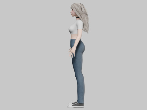 Pretty cute Woman V36661 Model 3D