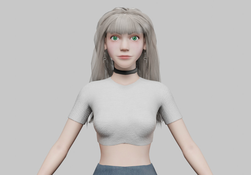 Pretty cute Woman V36661 Model 3D .c4d .max .obj .3ds .fbx .stl .blend 