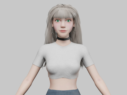 Pretty cute Woman V36661 Model 3D