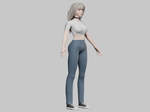 Pretty cute Woman V36661 Model 3D
