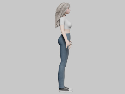 Pretty cute Woman V36661 Model 3D