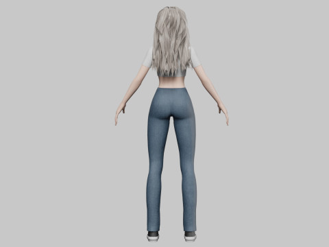 Pretty cute Woman V36661 Model 3D