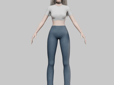 Pretty cute Woman V36661 Model 3D