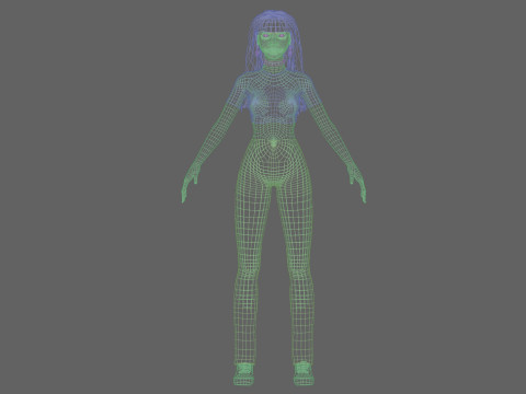 Pretty cute Woman V36661 Model 3D