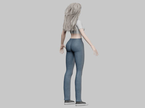 Pretty cute Woman V36661 Model 3D
