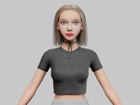 Hübsche Standardfrau V27024 3D Modell