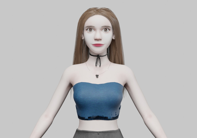 Pretty stylized woman V31424 3D Модель .c4d .max .obj .3ds .fbx .stl .blend 