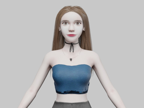 Pretty stylized woman V31424 3D 모델