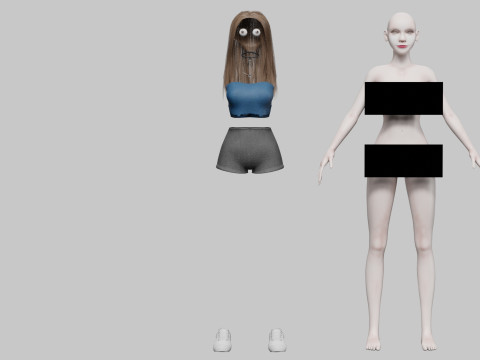 Pretty stylized woman V31424 3D Модель