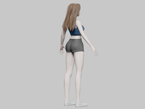 Pretty stylized woman V31424 3D Модель