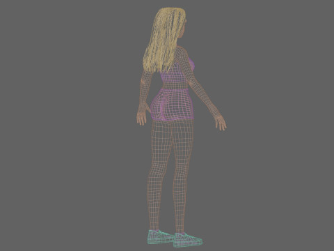 Pretty stylized woman V31424 3D Модель