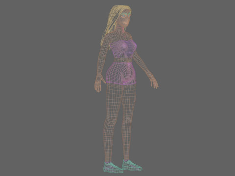 Pretty stylized woman V31424 3D Модель