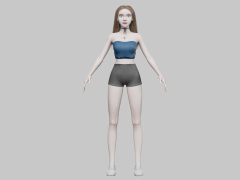 Pretty stylized woman V31424 3D Модель