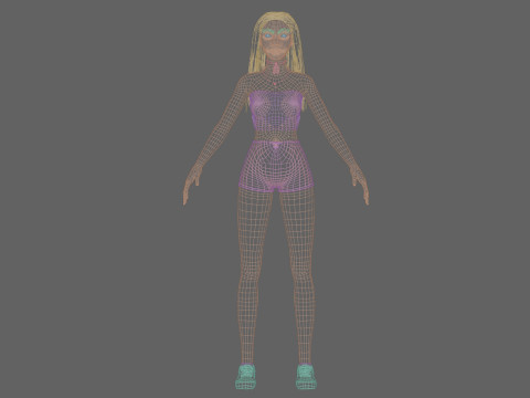 Pretty stylized woman V31424 3D Модель