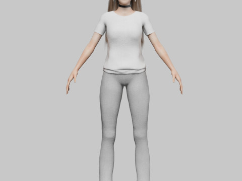 Pretty teen Woman V35253 3D Model