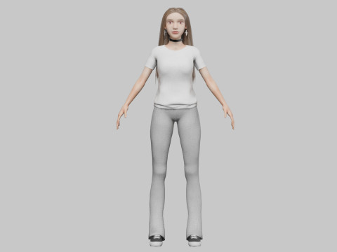 Pretty teen Woman V35253 3D Model
