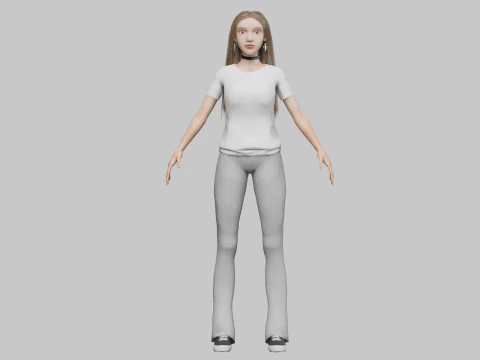 Pretty teen Woman V35253 3D Model