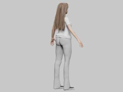Pretty teen Woman V35253 3D Model