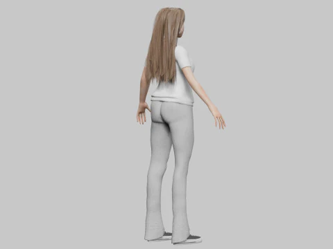 Pretty teen Woman V35253 3D Model