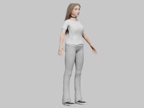 Pretty teen Woman V35253 3D Model