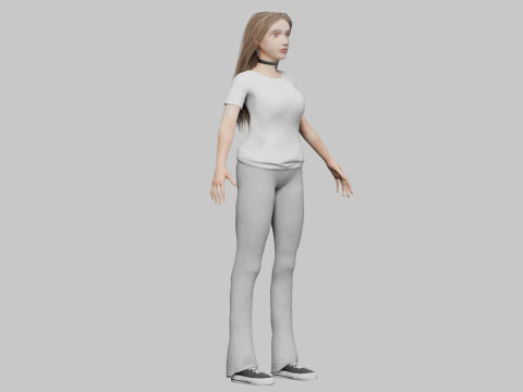 Pretty teen Woman V35253 3D Model