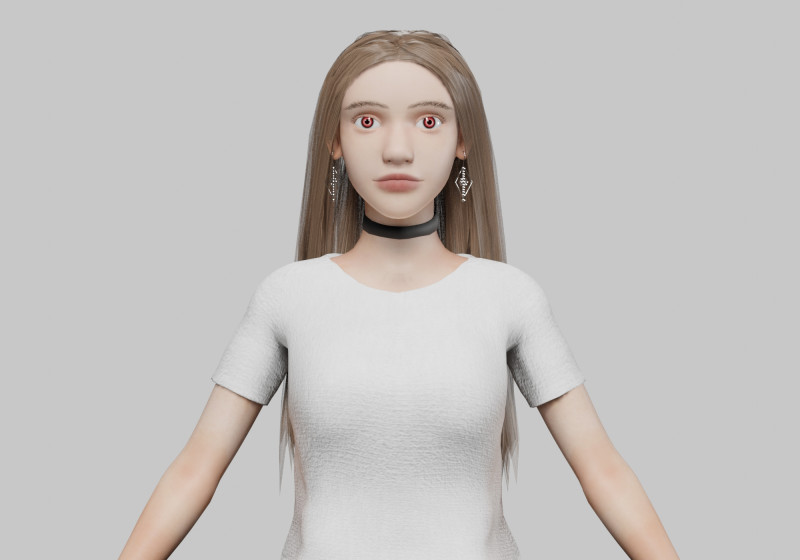 Pretty teen Woman V35253 3D Model .c4d .max .obj .3ds .fbx .stl .blend 