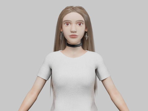Pretty teen Woman V35253 3D 모델