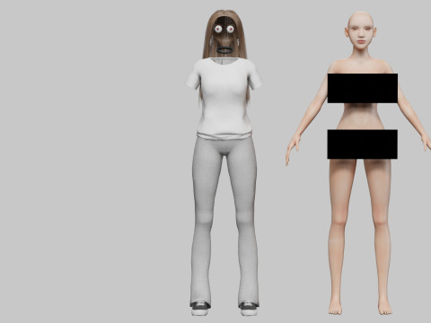 Pretty teen Woman V35253 3D Model