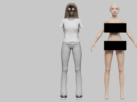 Pretty teen Woman V35253 3D Model