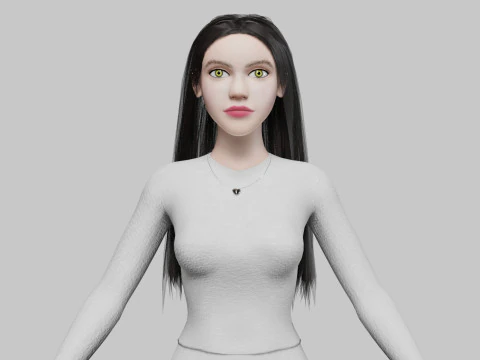 예쁜 젊은여자 V36583 3D 모델