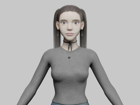 Mulher B&aacute;sica Padr&atilde;o V25461 Modelo 3D